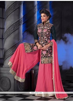 Exquisite Pink Resham Work Designer Palazzo Salwar Kameez