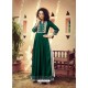 Dark Green Designer Embroidered Readymade Party Wear Rayon Kurti With Palazzo