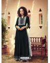 Black Designer Embroidered Readymade Party Wear Rayon Kurti With Palazzo