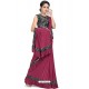Rose Red Sensational Designer Party Wear Imported Lycra Sari