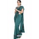 Teal Blue Sensational Designer Party Wear Imported Lycra Sari