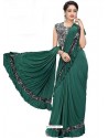 Dark Green Sensational Designer Party Wear Imported Lycra Sari