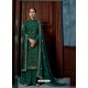 Dark Green Designer Chinnon Party Wear Palazzo Salwar Suit