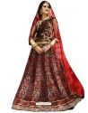 Red Heavy Embroidered Designer Party Wear Lehenga