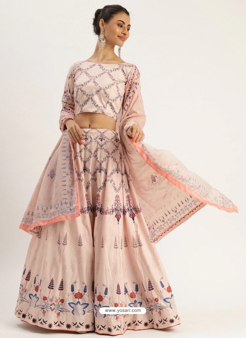 Baby Pink Heavy Designer Vailshali Silk Party Wear Lehenga