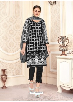 Black Latest Heavy Designer Party Wear Straight Salwar Suit