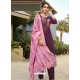 Purple Latest Heavy Designer Party Wear Straight Salwar Suit