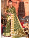 Mehendi Designer Party Wear Cotton Handloom Sari