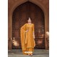 Mustard Heavy Designer Party Wear Cotton Silk Palazzo Salwar Suit