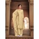 Cream Heavy Designer Party Wear Cotton Silk Palazzo Salwar Suit