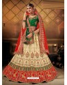 Cream Elegant Heavy Embroidered Designer Bridal Lehenga Choli