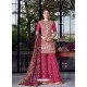 Rose Red Dazzling Designer Lakhnavi Embroidered Silk Salwar Suit