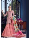 Pink Dazzling Designer Lakhnavi Embroidered Silk Salwar Suit