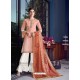 Light Orange Dazzling Designer Lakhnavi Embroidered Silk Salwar Suit