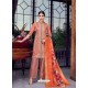 Light Red Dazzling Designer Lakhnavi Embroidered Silk Salwar Suit
