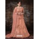 Light Orange Gorgeous Heavy Designer Wedding Wear Silk Lehenga Choli