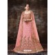 Peach Gorgeous Heavy Designer Wedding Wear Silk Lehenga Choli