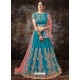 Blue Gorgeous Heavy Designer Wedding Wear Silk Lehenga Choli