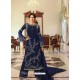 Dark Blue Heavy Designer Party Wear Georgette Palazzo Salwar Suit