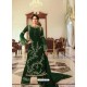 Dark Green Heavy Designer Party Wear Georgette Palazzo Salwar Suit