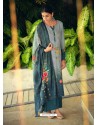 Teal Designer Wear Maslin Palazzo Salwar Suit