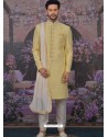 Light Yellow Readymade Designer Indowestern Sherwani For Men