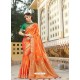 Orange Magnificent Designer Soft Silk Wedding Sari