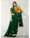 Dark Green Designer Party Wear Blue Cherri Sari