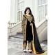 Black Party Wear Designer Velvet Straight Salwar Suit