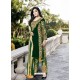 Dark Green Party Wear Designer Velvet Straight Salwar Suit