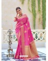 Hot Pink Ravishing Designer Party Wear Silk Sari