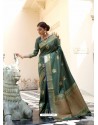 Dark Green Ravishing Designer Party Wear Silk Sari