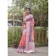 Peach Designer Party Wear Fancy Fabric Sari