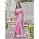 Pink Designer Party Wear Fancy Fabric Sari