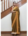 Marigold Gorgeous Designer Party Wear Silk Sari