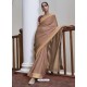 Light Brown Gorgeous Designer Party Wear Silk Sari
