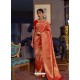 Red Designer Party Wear Handloom Weaving Sari