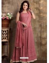 Light Red Readymade Heavy Embroidered Designer Anarkali Suit