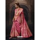 Hot Pink Dazzling Designer Party Wear Banarasi Silk Sari