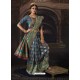 Blue Dazzling Designer Party Wear Banarasi Silk Sari