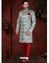 Sky Blue Readymade Designer Indowestern Sherwani For Men