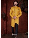 Yellow Readymade Designer Indowestern Sherwani For Men