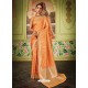Orange Latest Designer Party Wear Banarasi Silk Sari