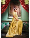 Yellow Latest Designer Party Wear Banarasi Silk Sari