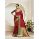 Maroon Elegant Designer Party Wear Silk Sari