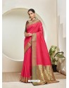 Fuchsia Elegant Designer Party Wear Silk Sari