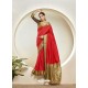 Red Elegant Designer Party Wear Silk Sari