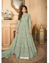 Olive Green Latest Heavy Designer Premium Net Party Wear Anarkali Suit