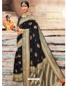 Black Designer Party Wear Banarasi Silk Sari