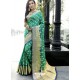Aqua Mint Stunning Designer Party Wear Silk Sari